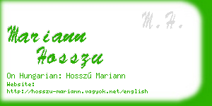 mariann hosszu business card